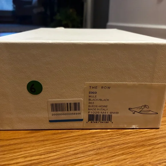 The Row CoCo Mule Black Suede-Moire Kitten Heels with Tie, Size 38.5 - Picture 3 of 3